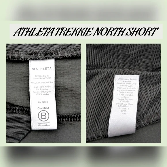 Athleta Trekkie North Short Sz 2 Olive Green Quick Dry Moisturizer Wicking SPF50 - Picture 11 of 17